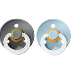 Bibs Fopspeen 2-Pack Night Maat 1 Iron - Baby Blue