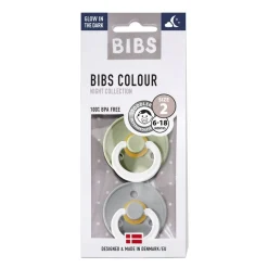 Bibs Fopspeen 2-Pack Night Maat 2 Sage - Cloud