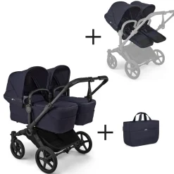 Bugaboo Tweeling Kinderwagen Donkey 6 Compleet Black - Deep Indigo