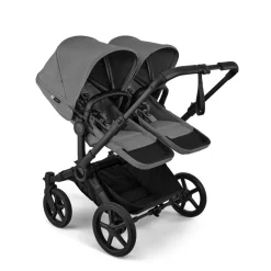 Bugaboo Tweeling Kinderwagen Donkey 6 Compleet Black - Moon Grey