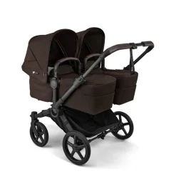Bugaboo Tweeling Kinderwagen Donkey 6 Compleet Black - Cocoa Brown