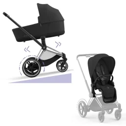 Cybex E-Priam Kinderwagen Compleet Sepia Black - Chrome Black Frame