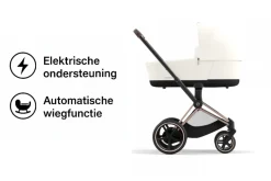 Cybex E-Priam Kinderwagen Compleet Off White - Rosegold Frame