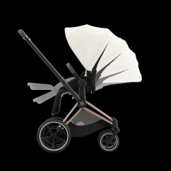 Cybex E-Priam Kinderwagen Compleet Off White - Rosegold Frame