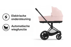 Cybex E-Priam Kinderwagen Compleet Peach Pink - Matt Black Frame