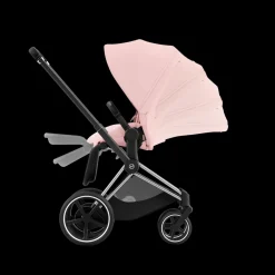 Cybex E-Priam Kinderwagen Compleet Peach Pink - Chrome Black Frame