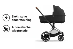 Cybex E-Priam Kinderwagen Compleet Sepia Black - Chrome Brown Frame