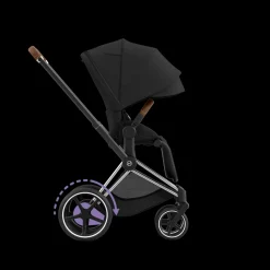 Cybex E-Priam Kinderwagen Compleet Sepia Black - Chrome Brown Frame