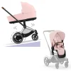Cybex E-Priam Kinderwagen Compleet Peach Pink - Chrome Brown Frame