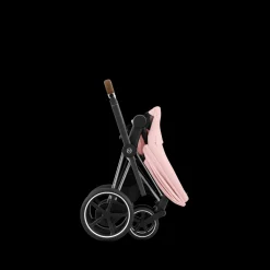 Cybex E-Priam Kinderwagen Compleet Peach Pink - Chrome Brown Frame