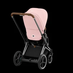 Cybex E-Priam Kinderwagen Compleet Peach Pink - Chrome Brown Frame