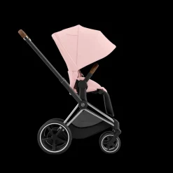 Cybex E-Priam Kinderwagen Compleet Peach Pink - Chrome Brown Frame
