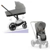 Cybex E-Priam Kinderwagen Compleet Mirage Grey - Chrome Brown Frame