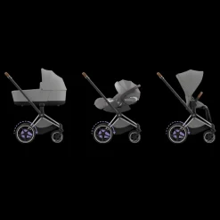 Cybex E-Priam Kinderwagen Compleet Mirage Grey - Chrome Brown Frame