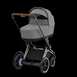 Cybex E-Priam Kinderwagen Compleet Mirage Grey - Chrome Brown Frame