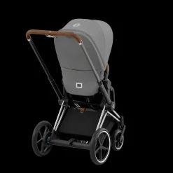 Cybex E-Priam Kinderwagen Compleet Mirage Grey - Chrome Brown Frame