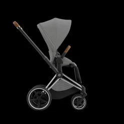 Cybex E-Priam Kinderwagen Compleet Mirage Grey - Chrome Brown Frame