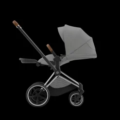 Cybex E-Priam Kinderwagen Compleet Mirage Grey - Chrome Brown Frame
