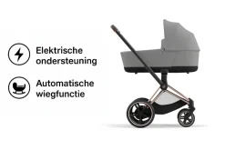 Cybex E-Priam Kinderwagen Compleet Mirage Grey - Rosegold Frame