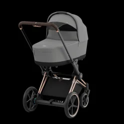 Cybex E-Priam Kinderwagen Compleet Mirage Grey - Rosegold Frame