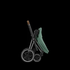 Cybex E-Priam Kinderwagen Compleet Leaf Green - Chrome Brown Frame