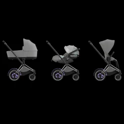 Cybex E-Priam Kinderwagen Compleet Mirage Grey - Chrome Black Frame