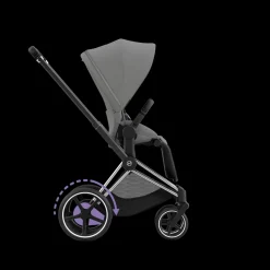 Cybex E-Priam Kinderwagen Compleet Mirage Grey - Chrome Black Frame