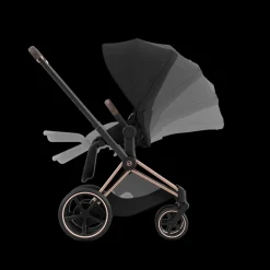 Cybex E-Priam Kinderwagen Compleet Sepia Black - Rosegold Frame
