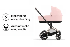 Cybex E-Priam Kinderwagen Compleet Peach Pink - Rosegold Frame