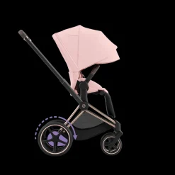 Cybex E-Priam Kinderwagen Compleet Peach Pink - Rosegold Frame