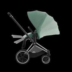 Cybex E-Priam Kinderwagen Compleet Leaf Green - Chrome Black Frame