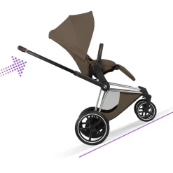 Cybex Kinderwagen e-Priam 5 Compleet Style Chrome Brown Frame