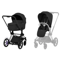 Cybex Kinderwagen e-Priam 5 Compleet Comfort Matt Black Frame - Sepia Black
