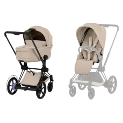 Cybex Kinderwagen e-Priam 5 Compleet Comfort Matt Black Frame - Cozy Beige