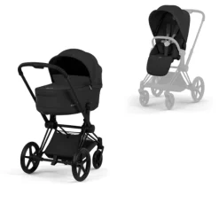 Cybex Kinderwagen Priam 5 Compleet Comfort Matt Black Frame - Sepia Black