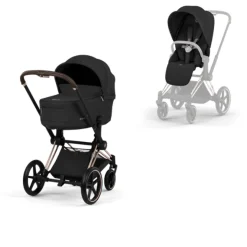 Cybex Kinderwagen Priam 5 Compleet Comfort Rosegold Frame - Sepia Black