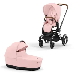 Cybex Priam Kinderwagen Compleet Peach Pink - Chrome Brown Frame