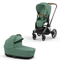 Cybex Priam Kinderwagen Compleet Leaf Green - Chrome Brown Frame