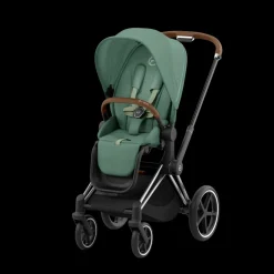 Cybex Priam Kinderwagen Compleet Leaf Green - Chrome Brown Frame
