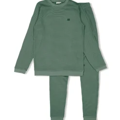 Feetje Pyjama Volwassen Wafel Zeegroen – Family Edition