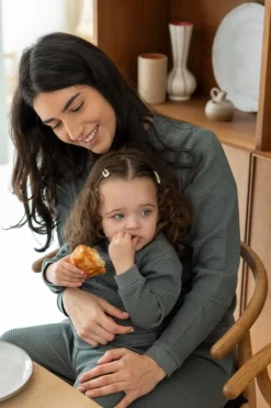 Feetje Pyjama Volwassen Wafel Zeegroen – Family Edition