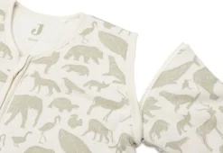 Jollein Slaapzak met Afritsbare Mouwen Animals Olive Green 90 cm