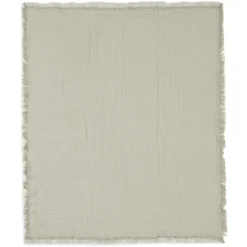 Jollein Wiegdeken Fringe Olive Green/Ivory GOTS