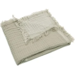 Jollein Wiegdeken Fringe Olive Green/Ivory GOTS
