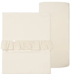 Koeka Ledikantlaken en Hoeslaken Set Faro Ruffle Warm White