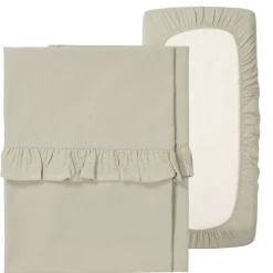 Koeka Wieglaken en Hoeslaken Set Faro Ruffle Sage