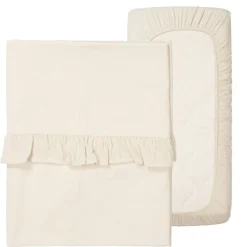 Koeka Wieglaken en Hoeslaken Set Faro Ruffle Warm White