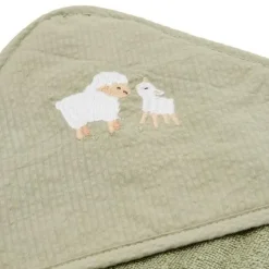 Little Dutch Badcape Little Farm Geborduurd Groen