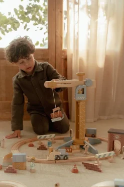 Little Dutch Hijskraan Set met Treinbaan FSC