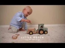 Little Dutch Houten Tractor met Trailer Little Farm FSC